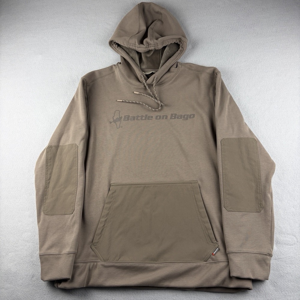 Simms Battle on Bago Hoodie Brown Fishing Pullover Men's Medium